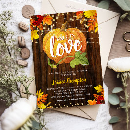 Invitación Ducha de Novia Otoño en Amor Calabaza Brillante Rú