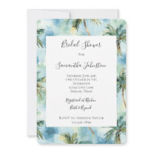 Ducha de Novia Palmeras de Isla Tropical Azul