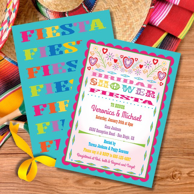 Invitación Ducha de novia Papel Picado Mexicano Fiesta (Subido por el creador)