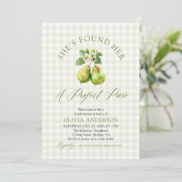 Ducha de Novia Par Perfecto de Gingham Verde Moder