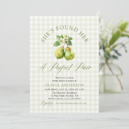 Invitación Ducha de Novia Par Perfecto de Gingham Verde Moder