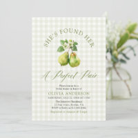 Ducha de Novia Par Perfecto de Gingham Verde Moder