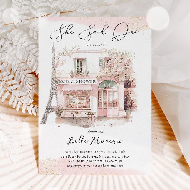 Invitación Ducha de novia parisina dijo que novia francesa (Subido por el creador)