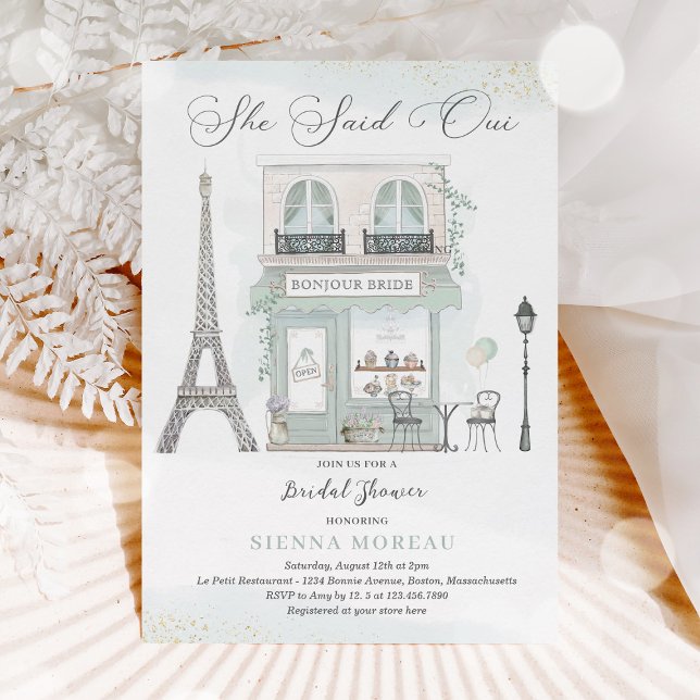 Invitación Ducha de novia parisina dijo que novia francesa (Subido por el creador)