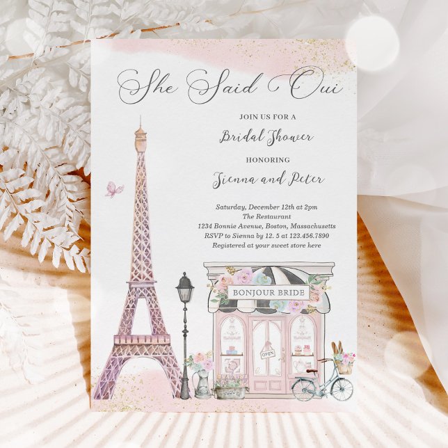 Invitación Ducha de novia parisina dijo que novia francesa (Subido por el creador)