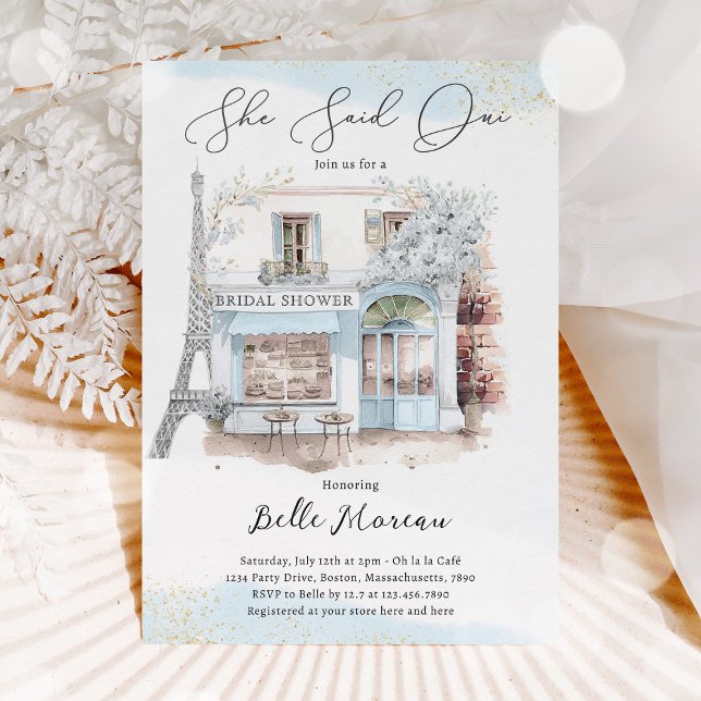 Invitación Ducha de novia parisina dijo que novia francesa (Subido por el creador)