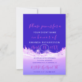 Invitación Ducha de novia Pasteles de ola rosa Océano Cobalto