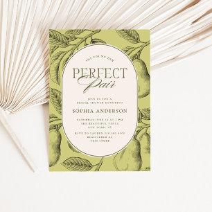 Invitación Ducha de Novia Perfect Pair Vintage Pear
