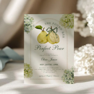 Invitación Ducha de Novia Perfecta Pareja de Peras Hydrangea