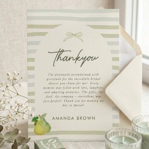 Invitación Ducha de Novia Perfecta Pareja Verde Menta Rayas L