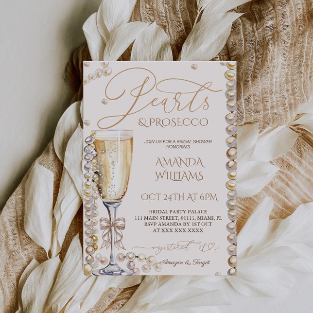Invitación Ducha de Novia Perlas y Prosecco Elegante  (Subido por el creador)