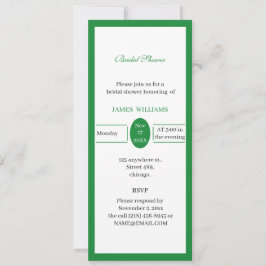 Invitación Ducha de novia personalizada de color verde claro 