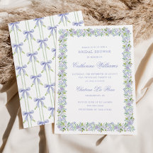 Ducha de Novia Preppy de Lazo Floral de Lavanda a