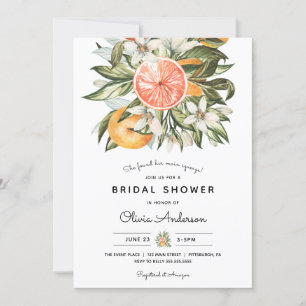Invitación Ducha de novia principal de la congelación de cítr