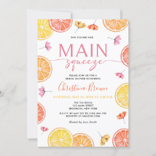 Invitación Ducha de novia principal de la congelación de cítr