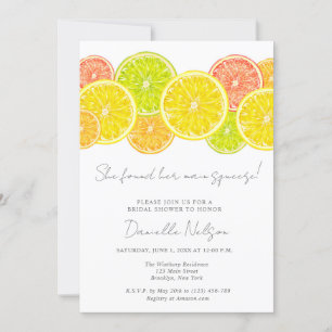 Invitación Ducha de novia principal de la congelación de cítr