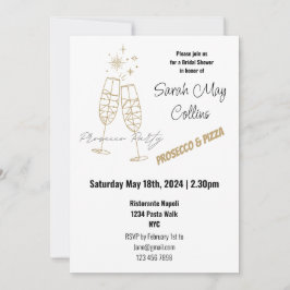 Invitación Ducha de novia Prosecco Fiesta Editable