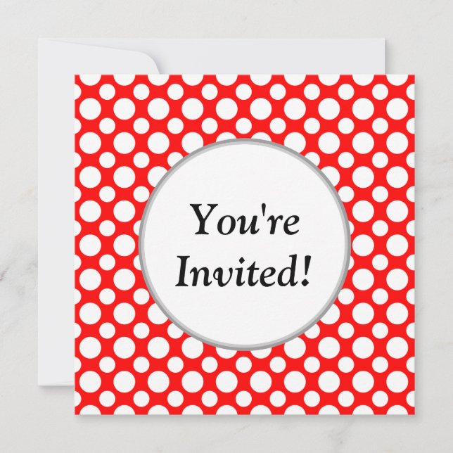 Invitación Ducha de novia puntos de polka blanco en invitació (Anverso)
