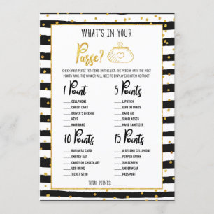 Invitación Ducha de novia qué hay en tu juego de bolso
