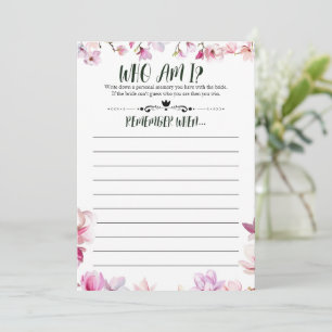 Invitación Ducha de novia recuerda mi juego
