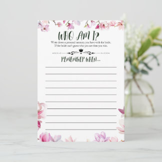 Invitación Ducha de novia recuerda mi juego