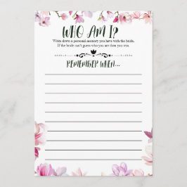 Invitación Ducha de novia recuerda mi juego