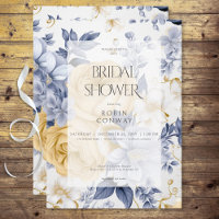 Ducha de novia romántica amarilla azul y floral bl