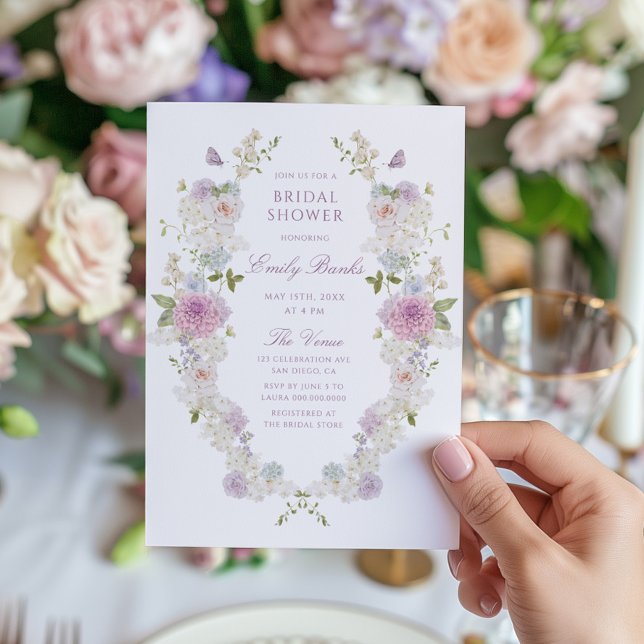 Invitación Ducha de novia romántica suave pastel floral (Subido por el creador)