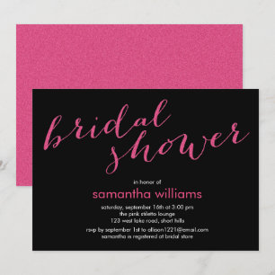 Invitación Ducha de novia rosa caliente