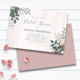 Invitación Ducha de novia rosa elegante Personalizado floral