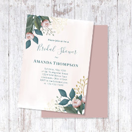 Invitación Ducha de novia rosa elegante Personalizado floral