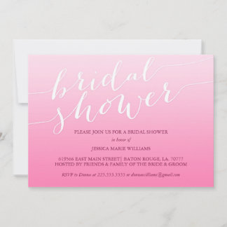 Invitación Ducha de novia rosa naranja