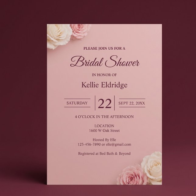 Invitación Ducha de Novia Rosa Rosado (Subido por el creador)