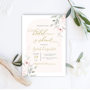 Invitación Ducha de novia rosa Rubor