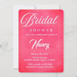 Invitación Ducha de novia rosa Rubor