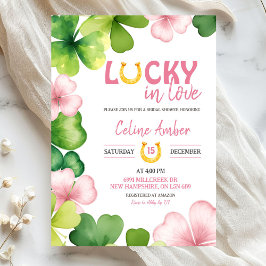 Invitación Ducha de Novia Rosa St Patrick Afortunada en el Am