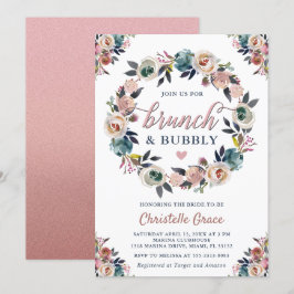 Invitación Ducha de novia rosa y brunch