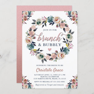 Invitación Ducha de novia rosa y brunch
