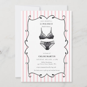 Invitación Ducha de novia rosa y negro