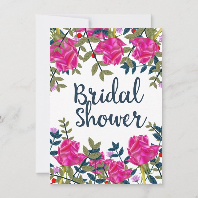 Invitación Ducha de Novia Rosas Vintage (Reverso)
