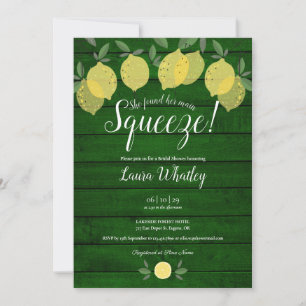 Invitación Ducha de Novia Rustic Greeen Wood Main Squeeze