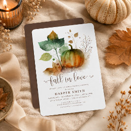 Invitación Ducha de Novia Rústica de Calabaza Otoñal 