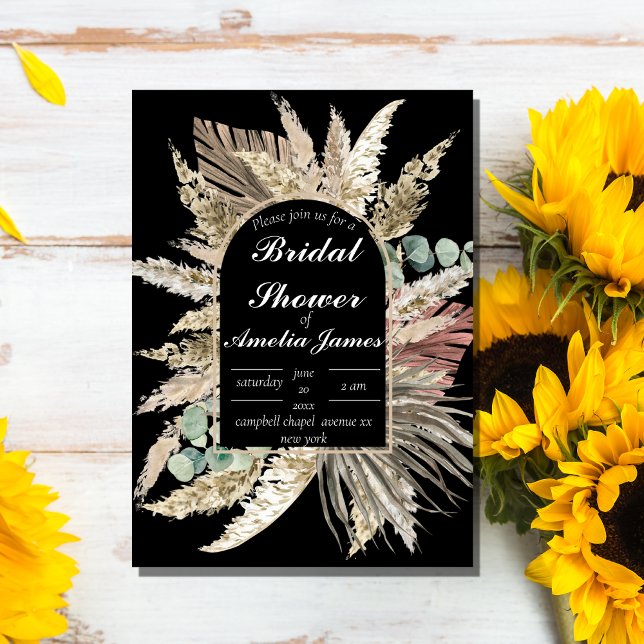 Invitación ducha de novia rústica floral de terracota (Subido por el creador)
