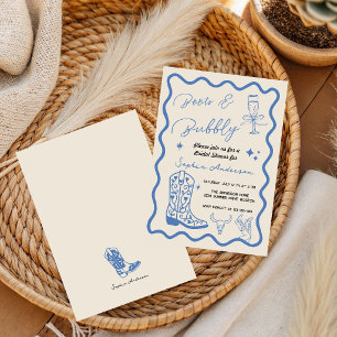 Invitación Ducha de novia rústica y botas burbujeantes dibuja