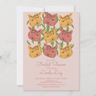 Invitación Ducha de Novia Safari Animal Boho Gato Guepardo