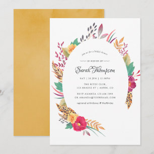 Invitación Ducha de novia safari floral acuarela