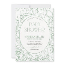 Ducha de novia Safari Verde Salvia Toile de Jouy