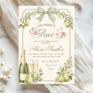 Invitación Ducha de Novia Sage Floral Frutas La Perla Perfect