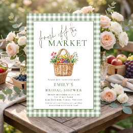 Invitación Ducha de Novia Sage Gingham Fresh off Market