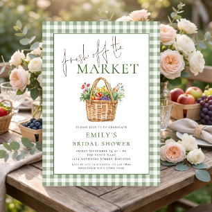 Invitación Ducha de Novia Sage Gingham Fresh off Market